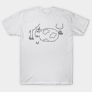 Cowicorn Unicorn Cow Grazing in the Yard T-Shirt